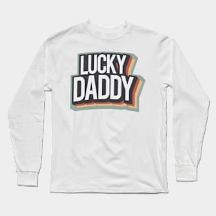 Lucky Daddy Rainbow Color Retro Style Long Sleeve T-Shirt